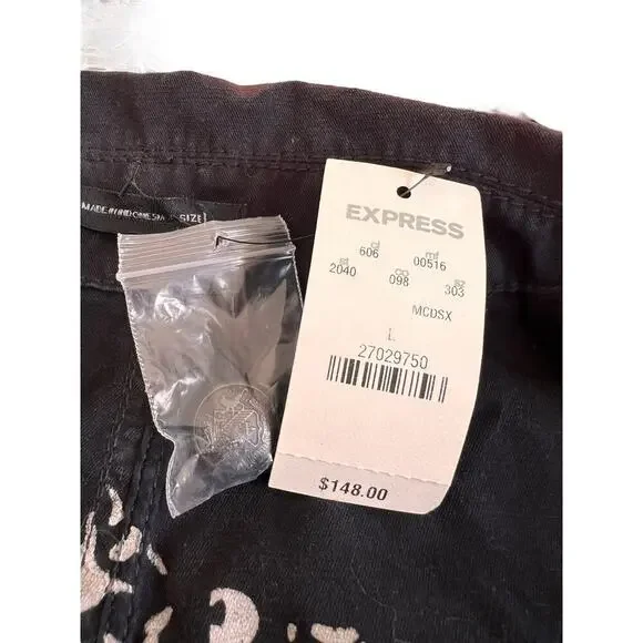 NWT $148 Express utility military style jacket, cotton, metal buttons, size L - Picture 13 of 13